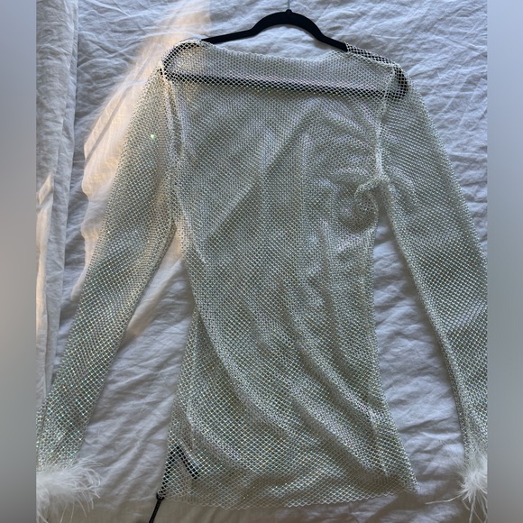 White Fox - Disco Inferno long sleeve mini dress - Picture 4 of 5